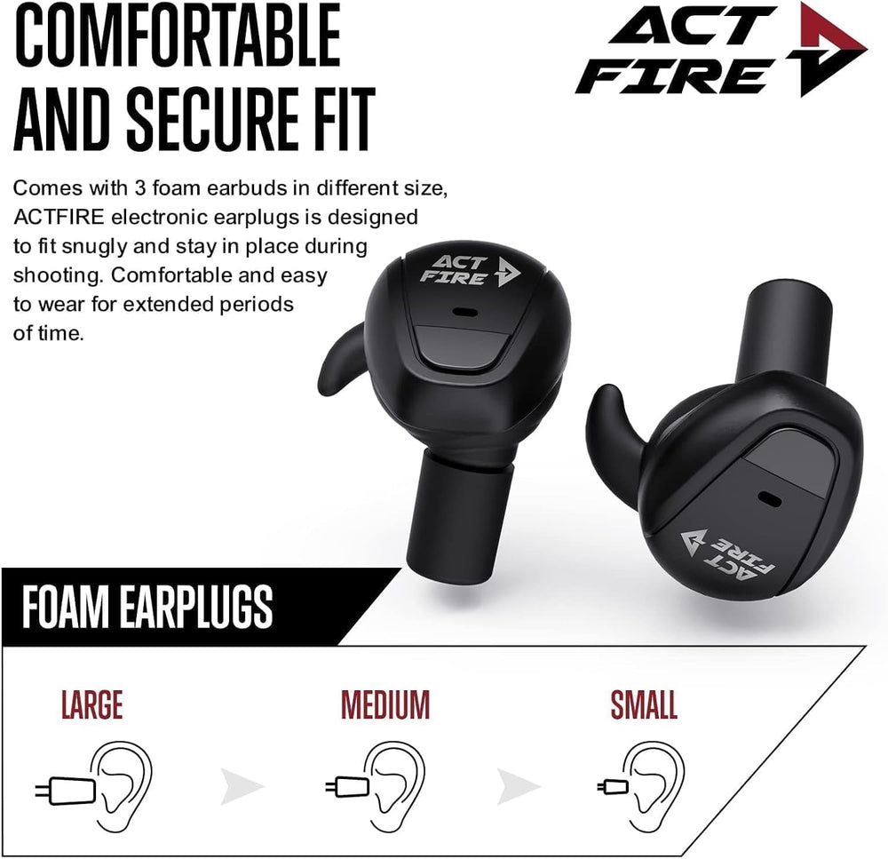 ACT FIRES battery indicators on earbuds and case simplify power tracking.