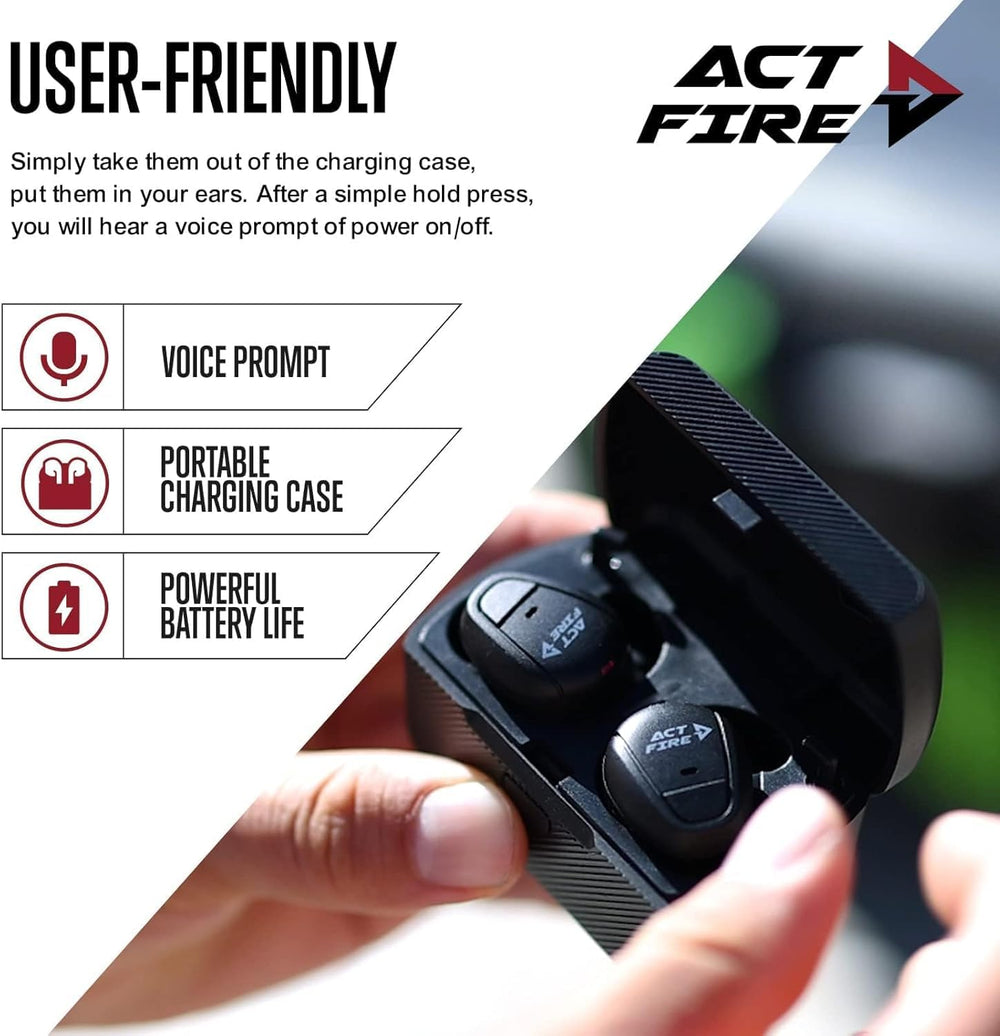 ACT FIRES three eartip sizes ensure secure comfort.