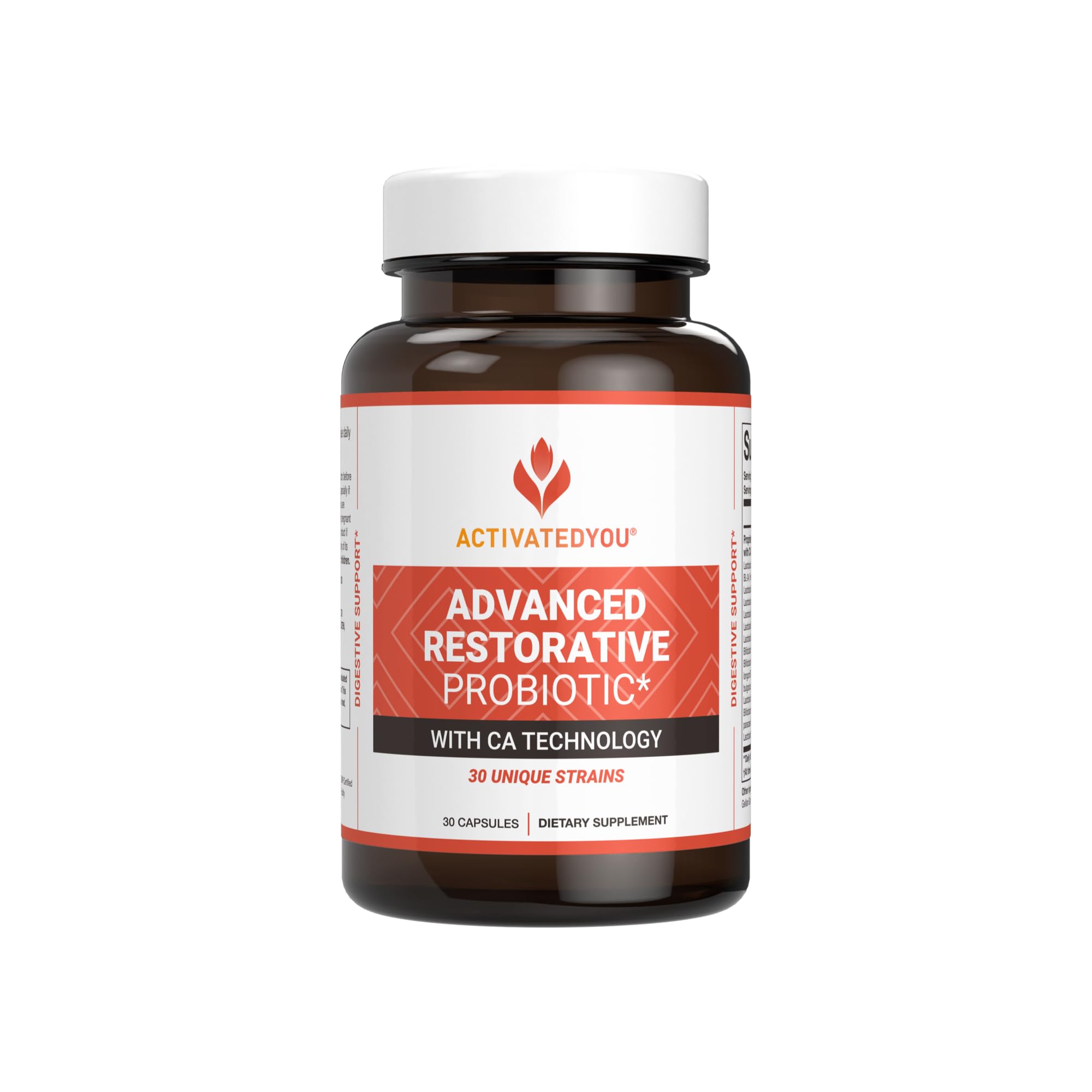 ActivatedYou Advanced Restorative Probiotic bottle for daily gut support.