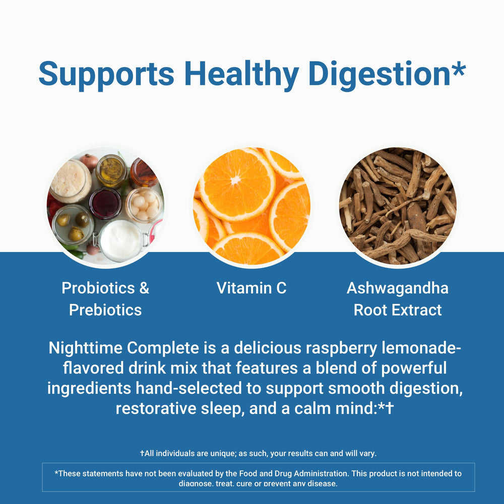 Ingredient panel highlights prebiotics and probiotics for gut-friendly support