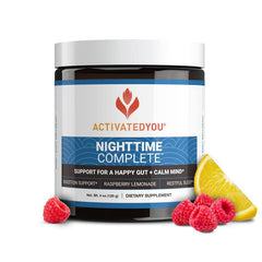 ActivatedYou Nighttime Complete packaging showing raspberry lemonade flavor for nighttime relaxation