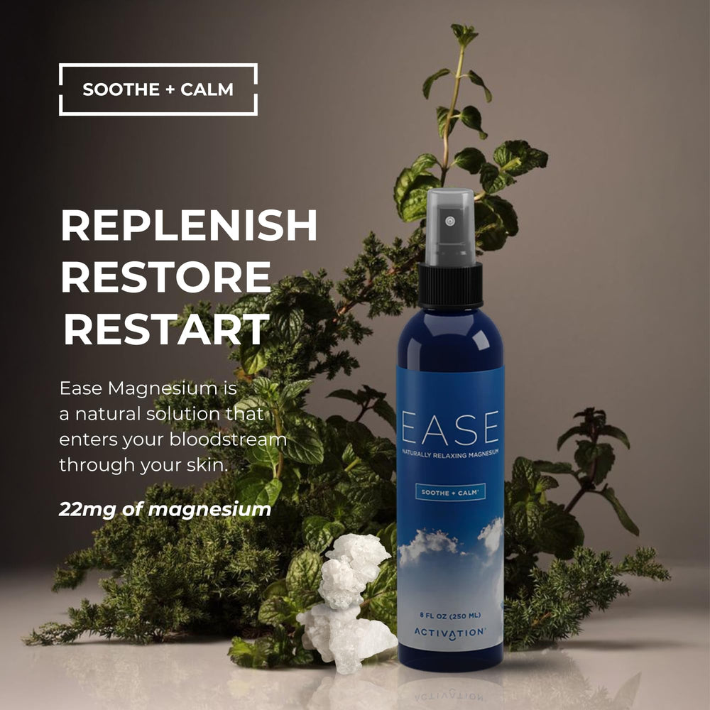 Activation Ease Magnesium Spray application close-up shows fast absorption without irritation.