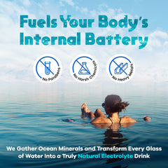 Activation Pure Trace water with minerals appears clear and refreshing.