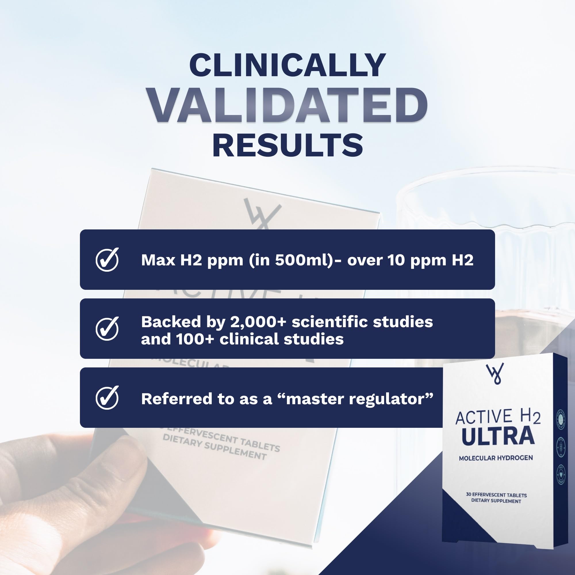 Active H2 Ultra pack shot showing 60 tablets in the bottle.