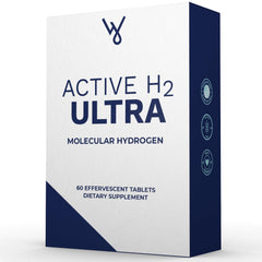 Active H2 Ultra tablet dissolving in water for hydrogen-infused hydration.