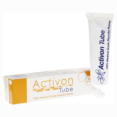 ActivOn manuka honey gel tube for wound care and moist healing environment.