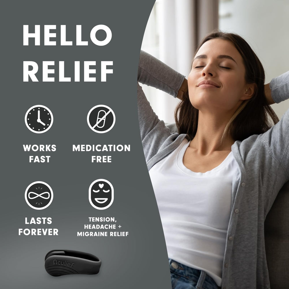 Aculief acupressure clip closeup highlights compact design and comfort