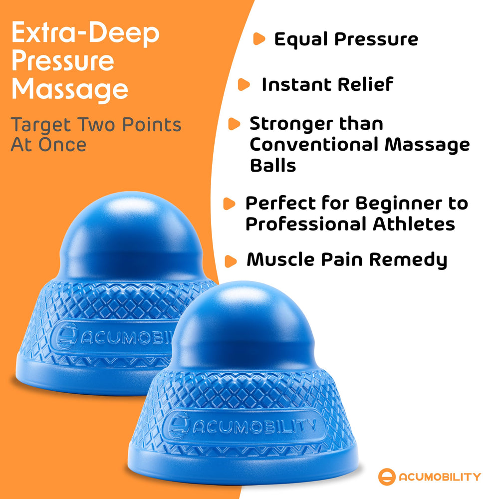 Acumobility flat-base massage ball stays in place during use.