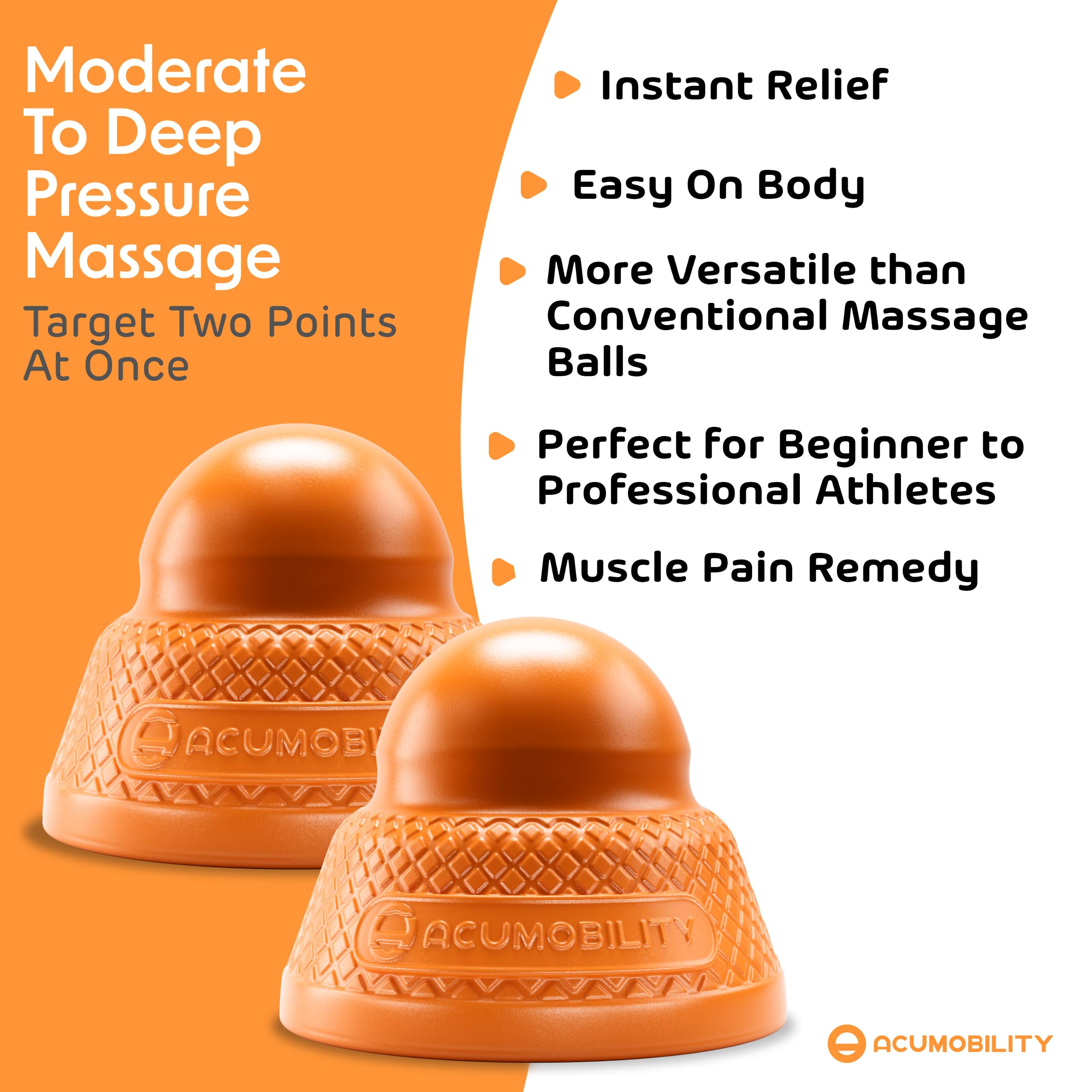 Acumobility flat-base therapy ball emphasizing stability for precise pressure.