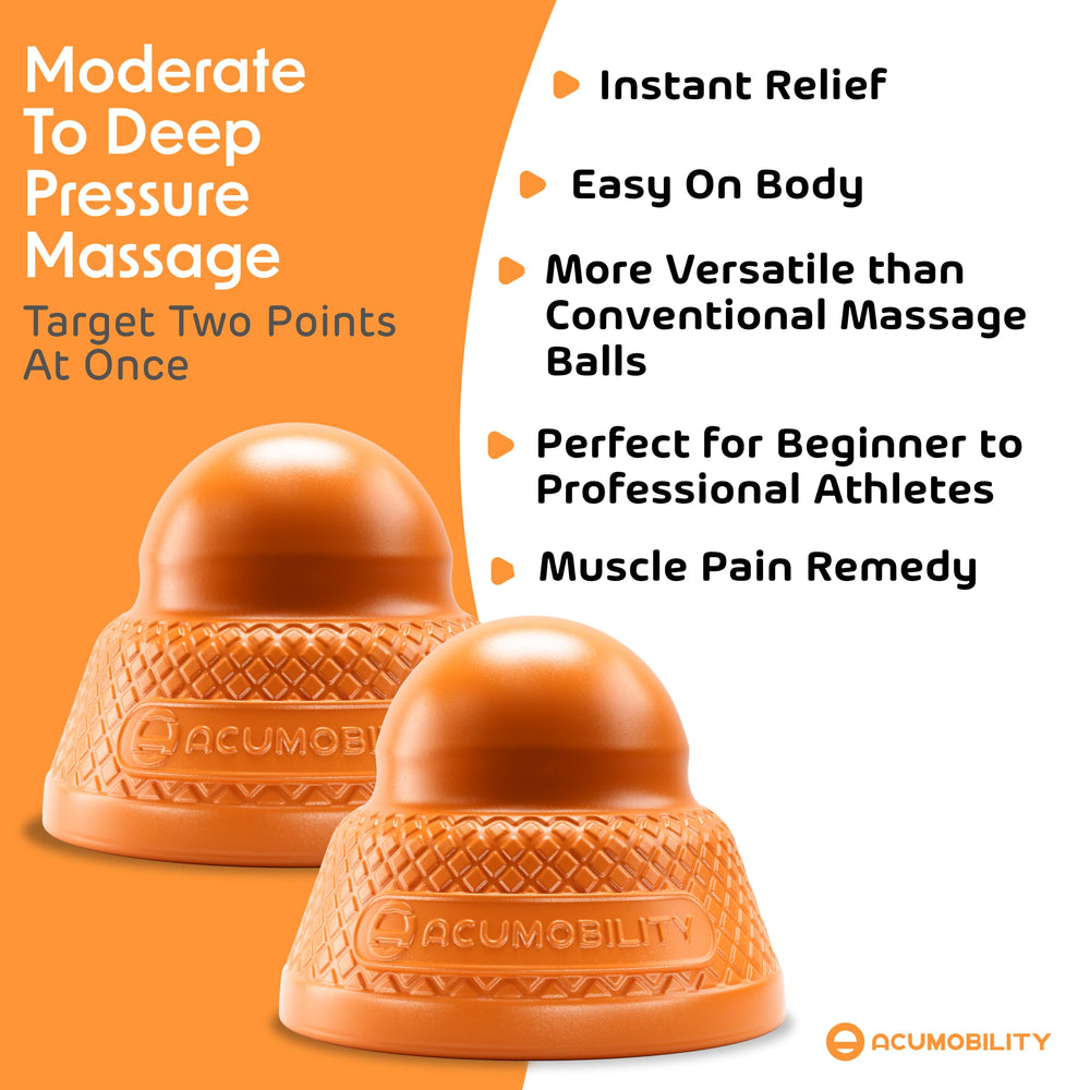 Acumobility flat-base therapy ball emphasizing stability for precise pressure.