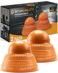 Acumobility two-pack massage ball roller pack shot highlighting value and versatility.