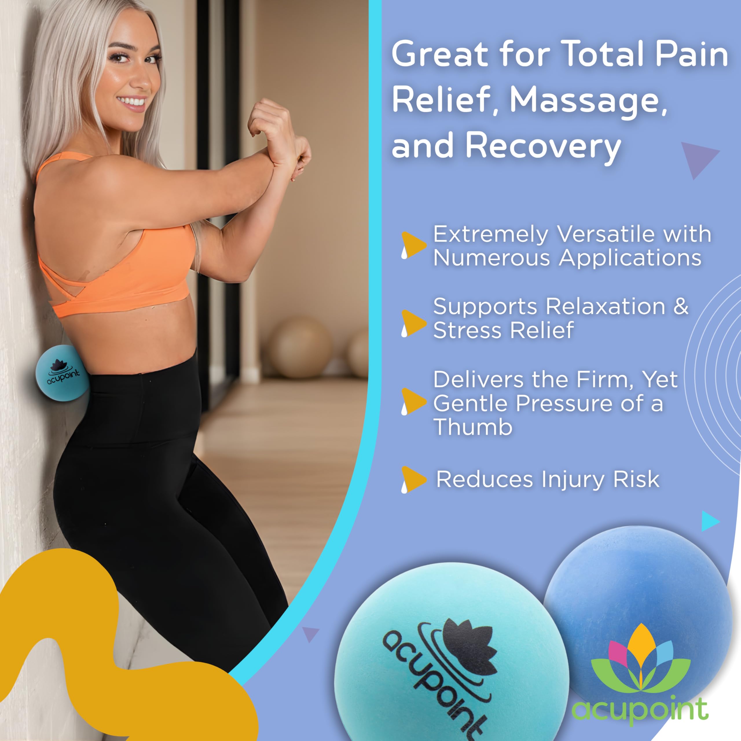 Acupoint ball set with mesh bag is portable for travel and gym