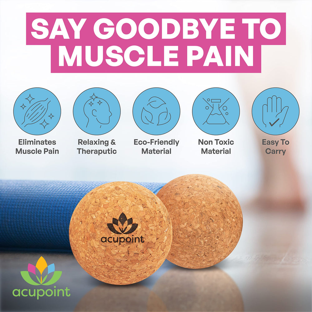 Acupoint cork balls from sustainable cork for durable therapy sessions