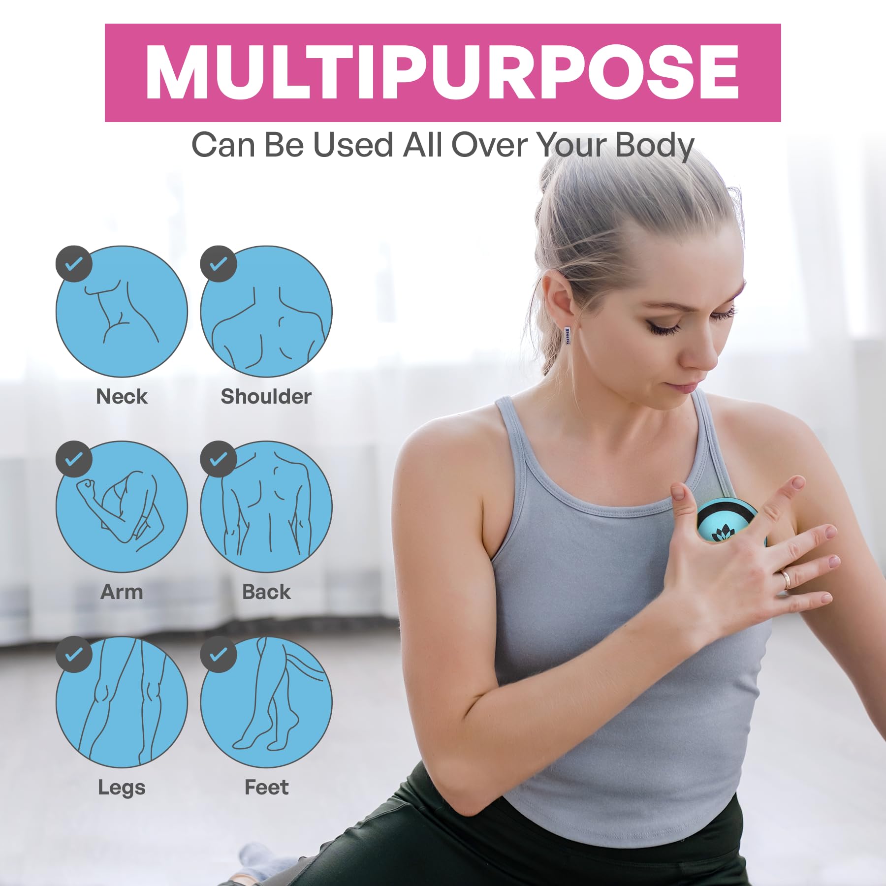 Acupoint lacrosse ball for precise trigger point work on tight spots