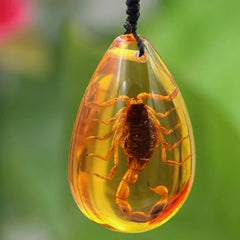 Antique-style amber pendant collection complements casual to formal outfits