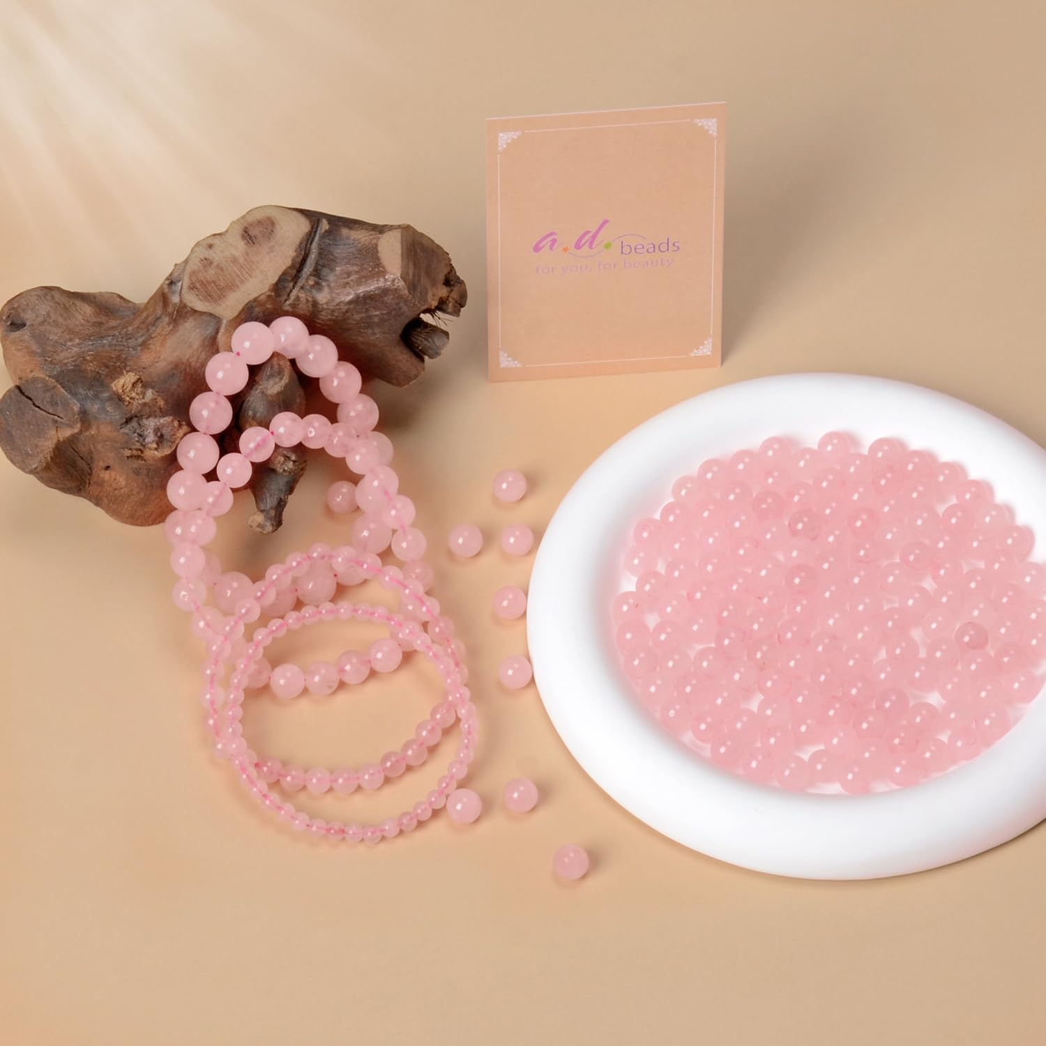 AD Beads elastic stretch bracelet demonstrates durable cord and comfortable all-day wear.