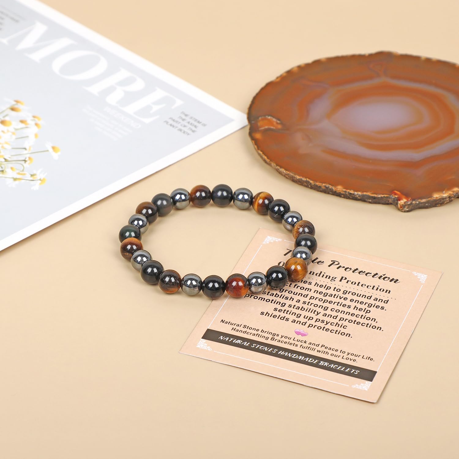 AD Beads gemstone blend bracelet with amethyst, lapis lazuli, rose quartz, turquoise for balance