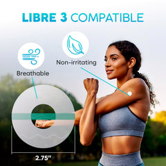 Adamson Freestyle Libre 3 patch transparent, discreet protection for CGM use