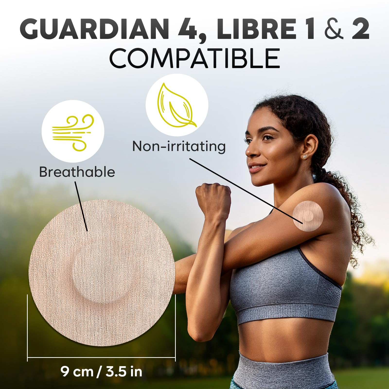 Adamson Guardian 4 patch features stretchy fabric that moves with your skin.