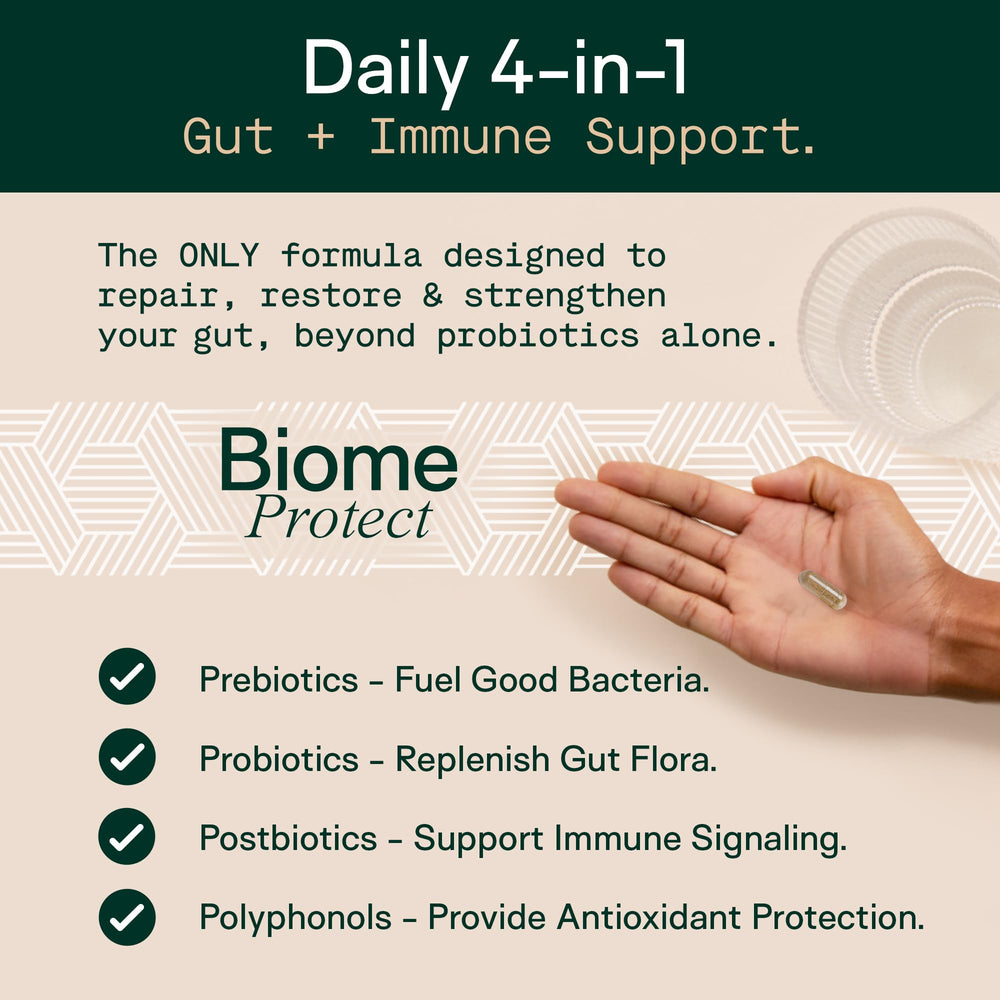Adapt Naturals 4-in-1 capsules closeup showing easy daily probiotic support.
