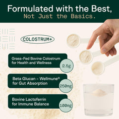 Adapt Naturals colostrum bottle label highlights pure, non-GMO ingredients.