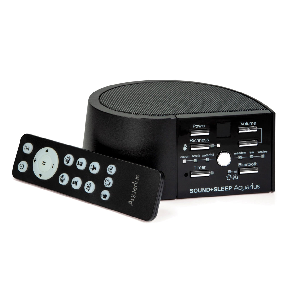 Adaptive Sound Aquarius front view showing a compact sleep companion for aquatic sound relaxation.