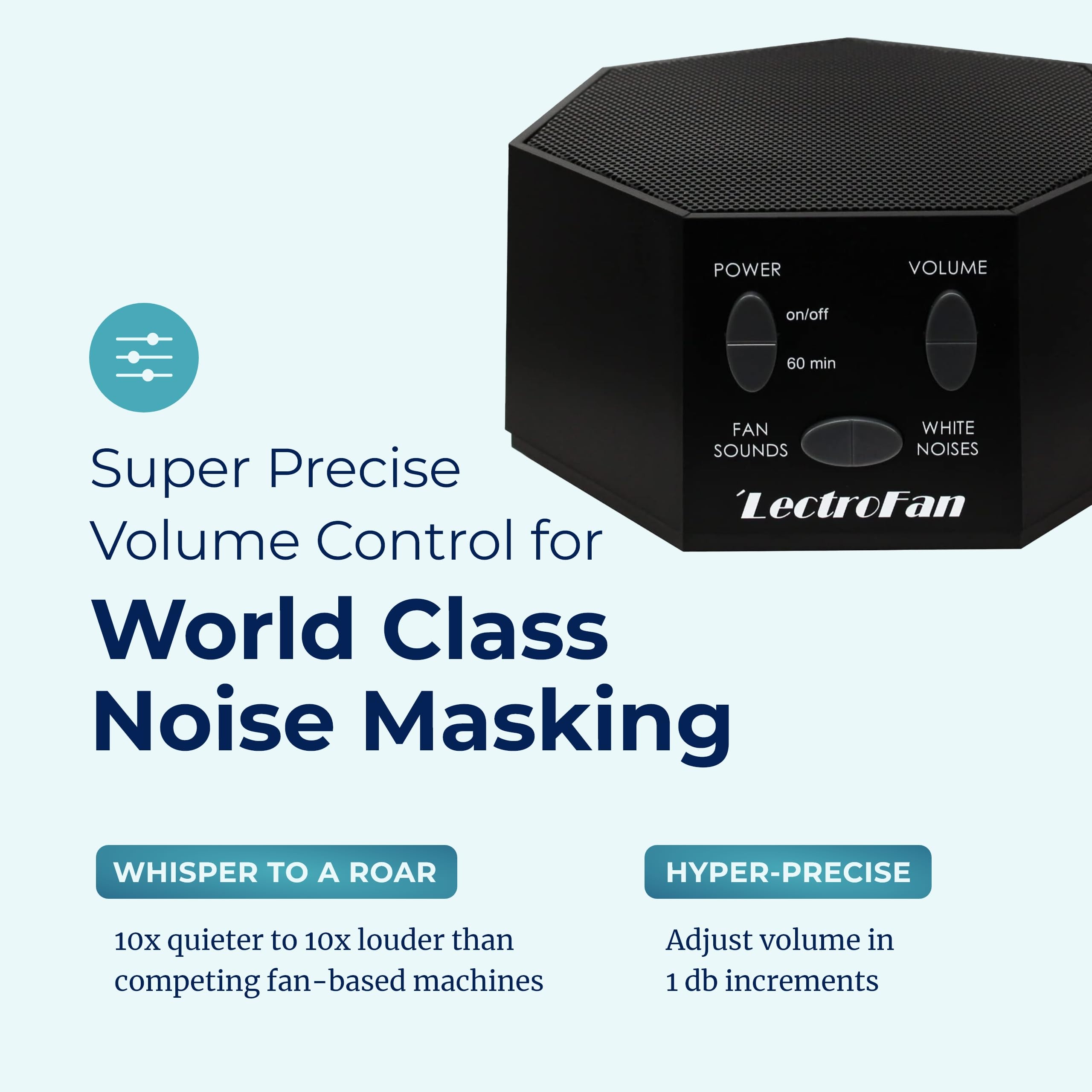 Adaptive Sound Technologies LectroFan Classic compact-footprint; discreet bedside option for modern bedrooms