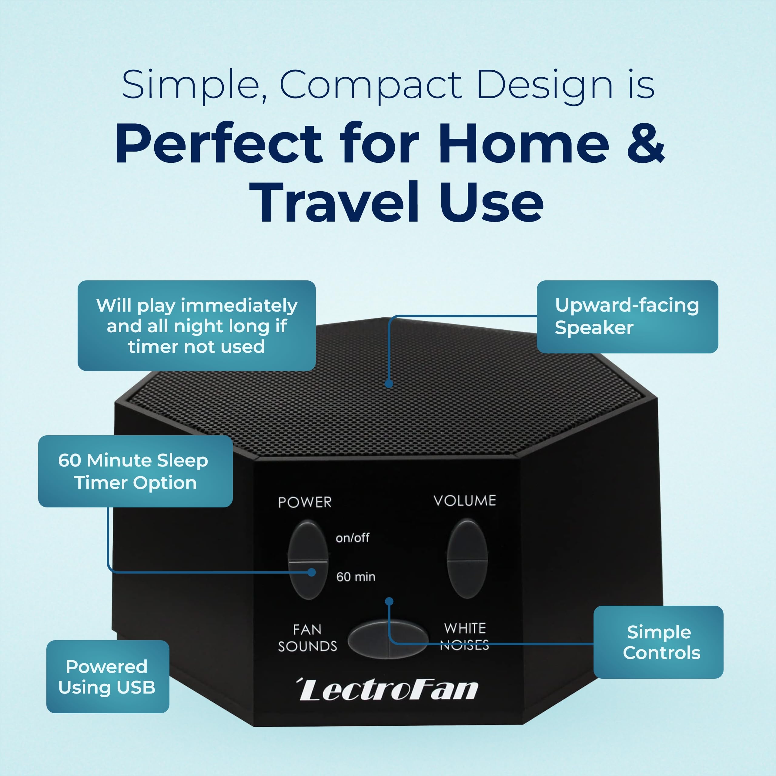 Adaptive Sound Technologies LectroFan Classic white-noise; fan sounds create natural ambient masking