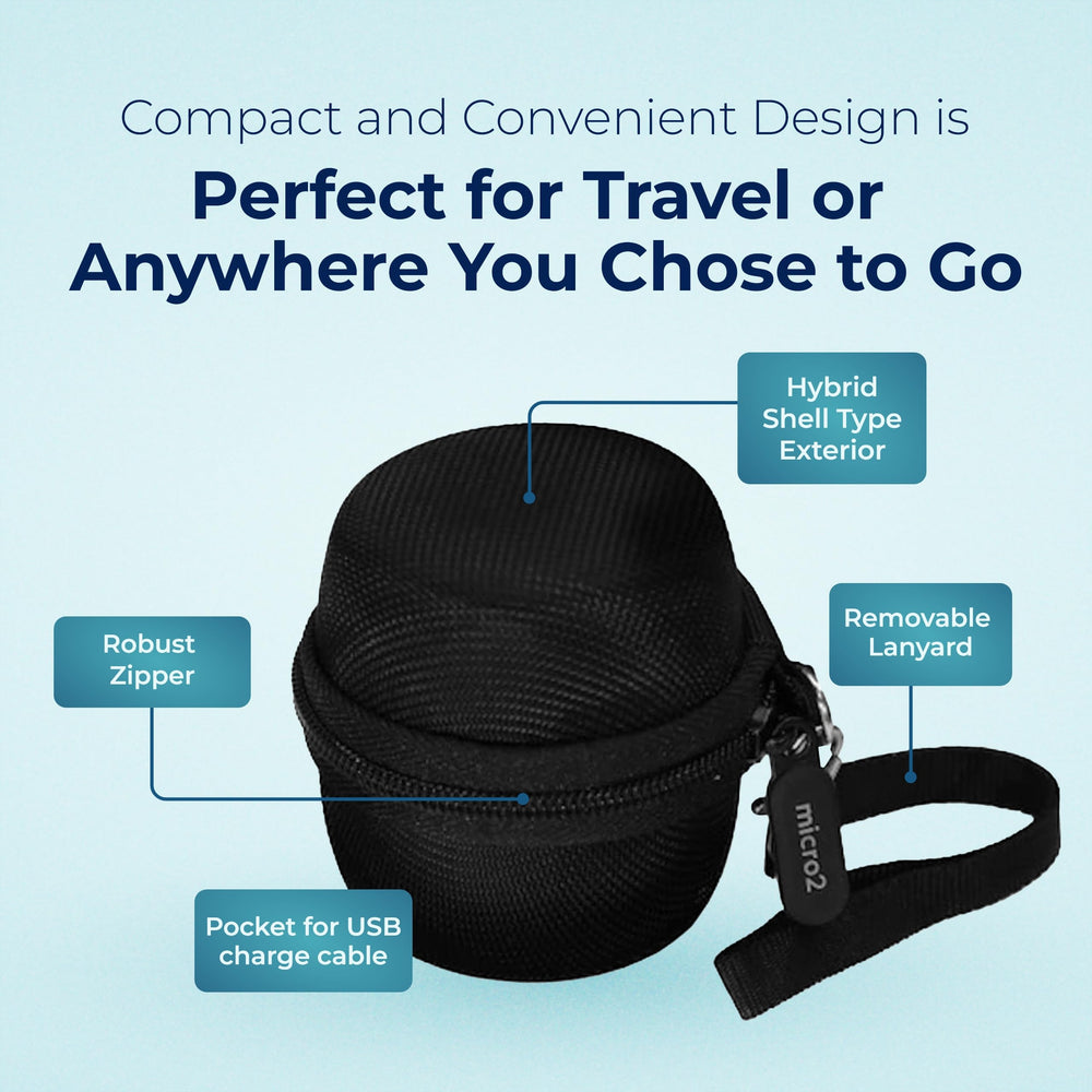 Adaptive Sound Technologies LectroFan Micro case—dedicated charging cable pocket keeps accessories organized.