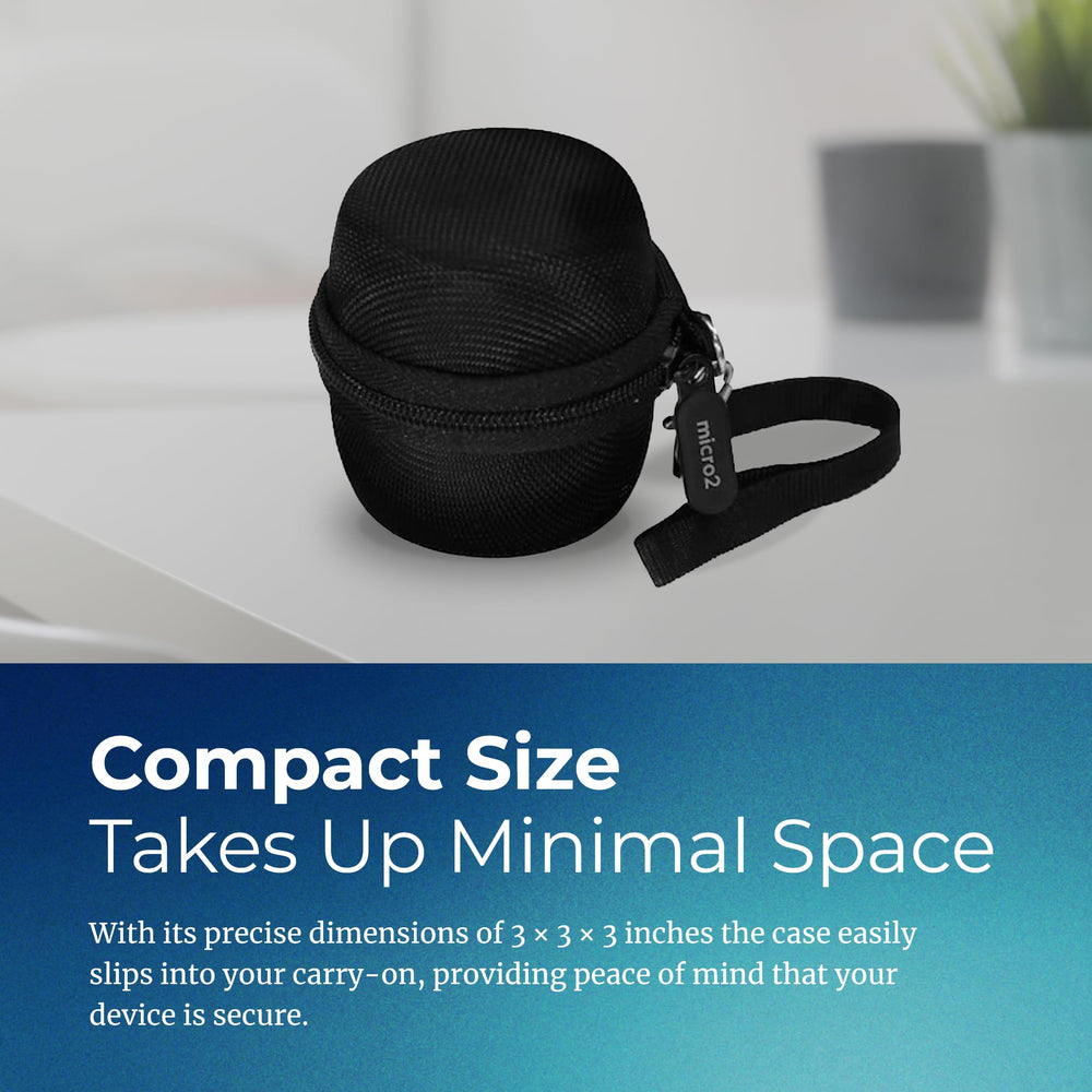 Adaptive Sound Technologies LectroFan Micro case—compact 3x3x3 inch design fits in luggage.