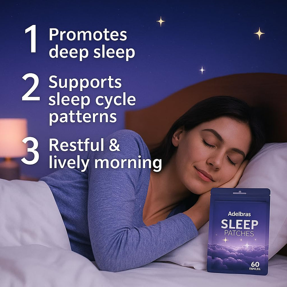 Adelbras Sleep Patches offer a hassle-free nightly solution without pills.