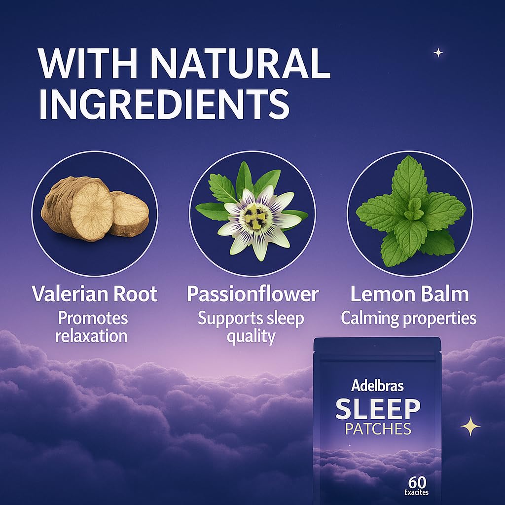 Adelbras Sleep Patches provide melatonin support for more restful nights.