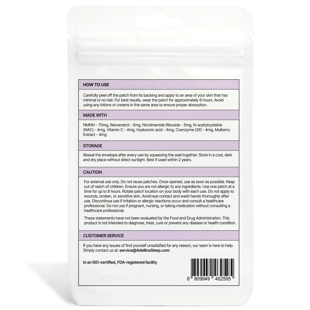 Adellina NAD+ patch after-shower use shows easy skin absorption