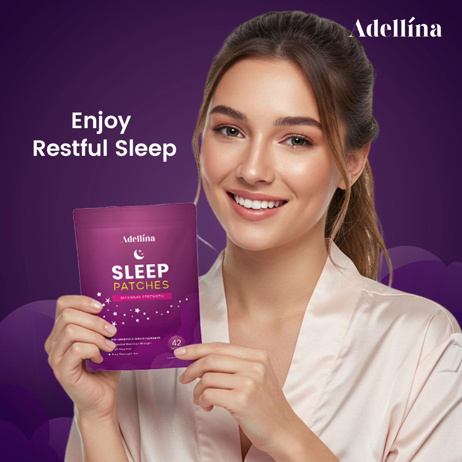 Adellina Nighttime routine with patch helps ease into rest.