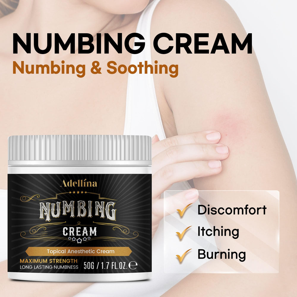 Adellina Numbing Cream maximum-strength application/dispense for smooth glide