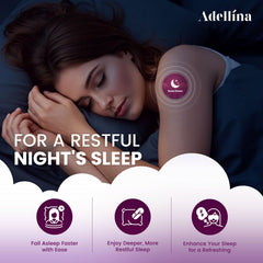 Adellina Sleep Patches applied to arm for gradual release and calm night.