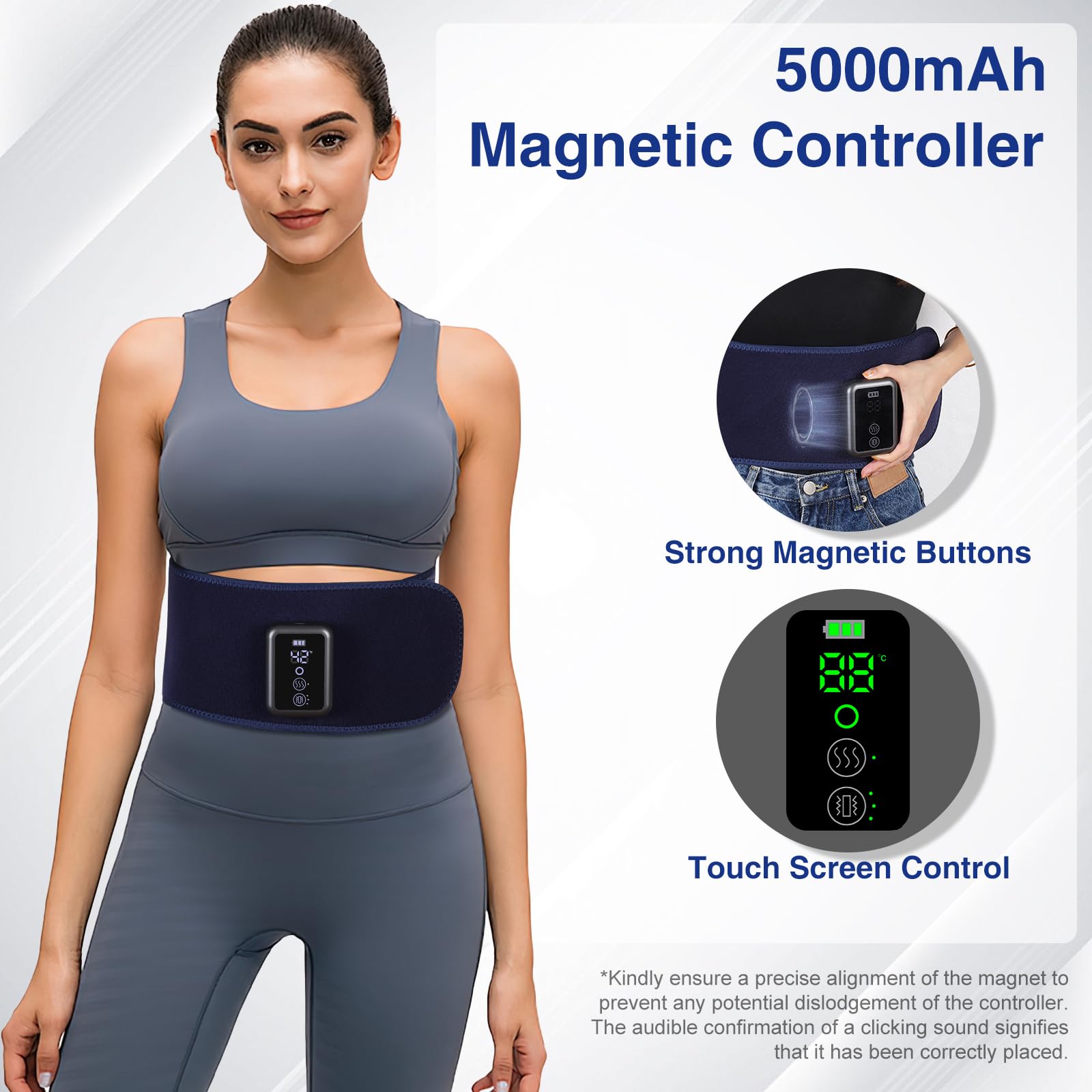 ADIUPUL adjustable belt fits waists from 27 to 48 inches.