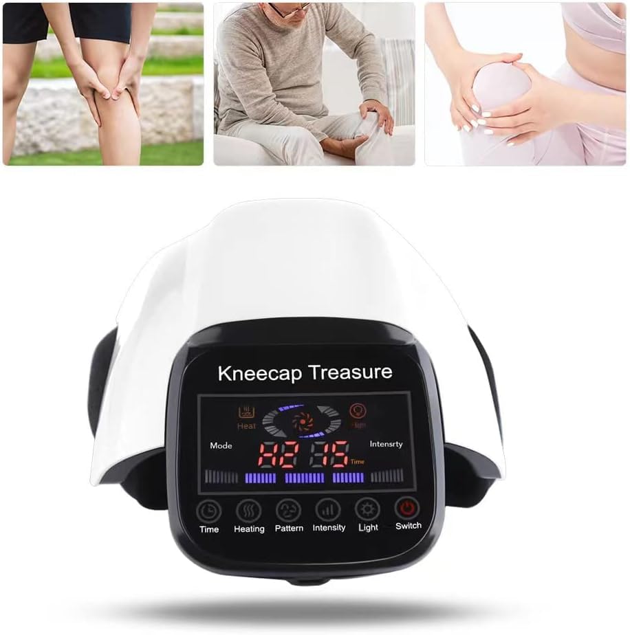 ADKJOY DTOKO knee massager showing three heating levels for customizable warmth