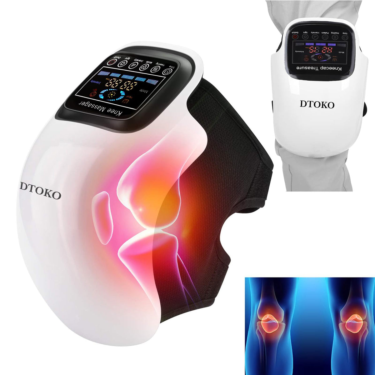 ADKJOY DTOKO knee massager with a large screen for easy control and targeted relief