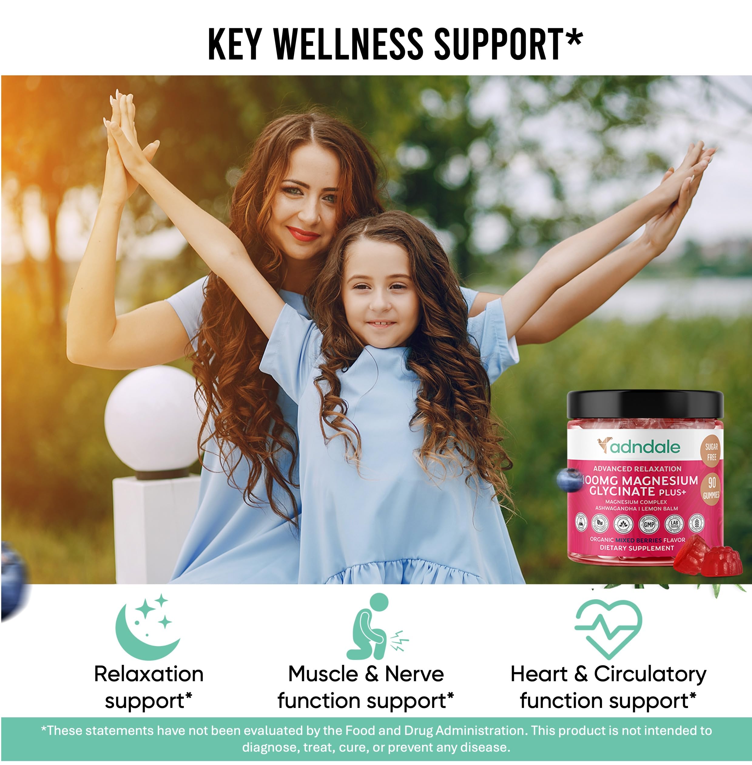 Adndale Lemon Balm calming blend jar emphasizes tranquil flavor and routine.