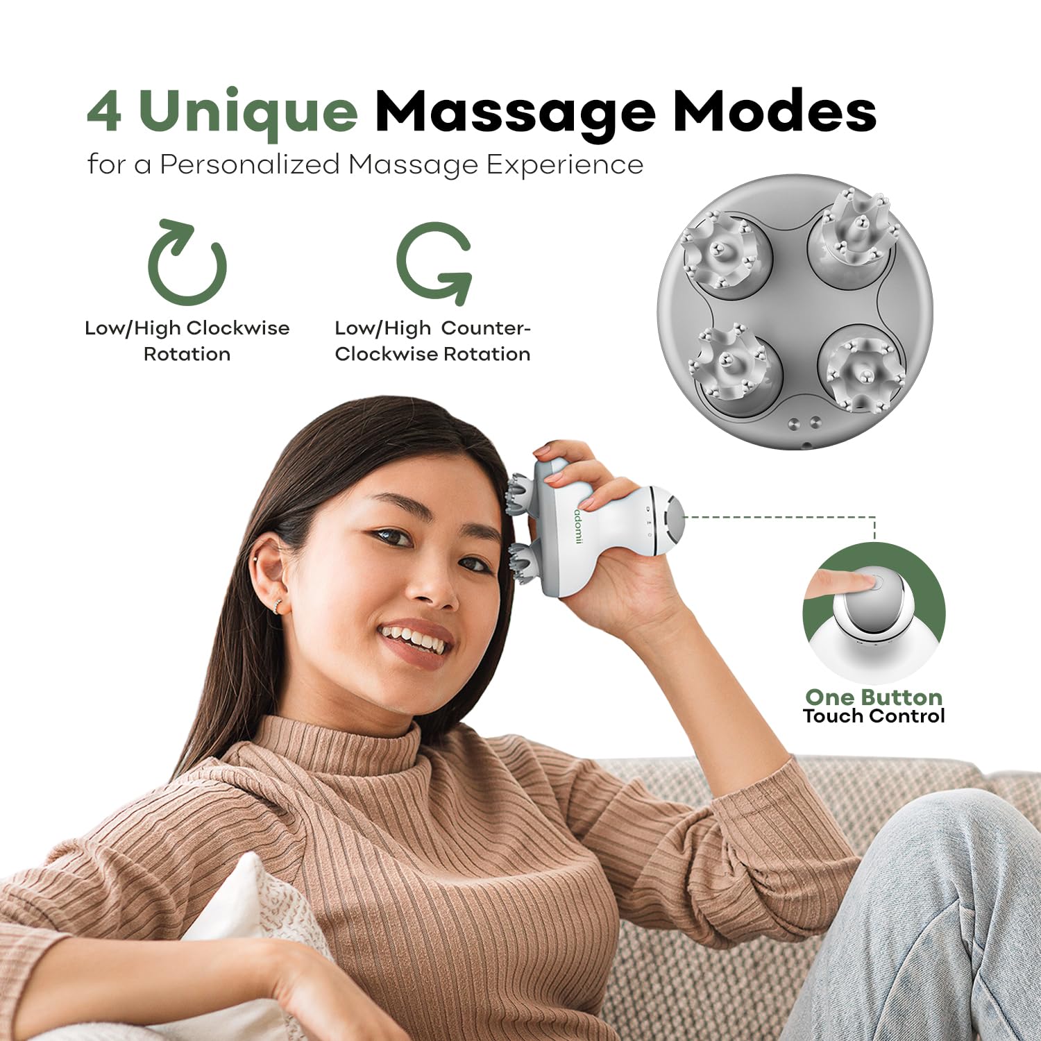 Adomii pet massager offering a gentle cat-friendly massaging experience.