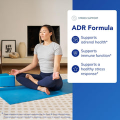 Herbal blend visual of ADR Formula ingredients supporting adrenal health.
