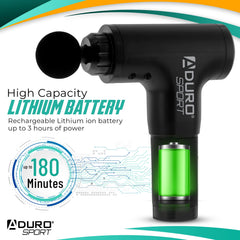 Aduro Sport four interchangeable massage heads for versatile muscle targeting.