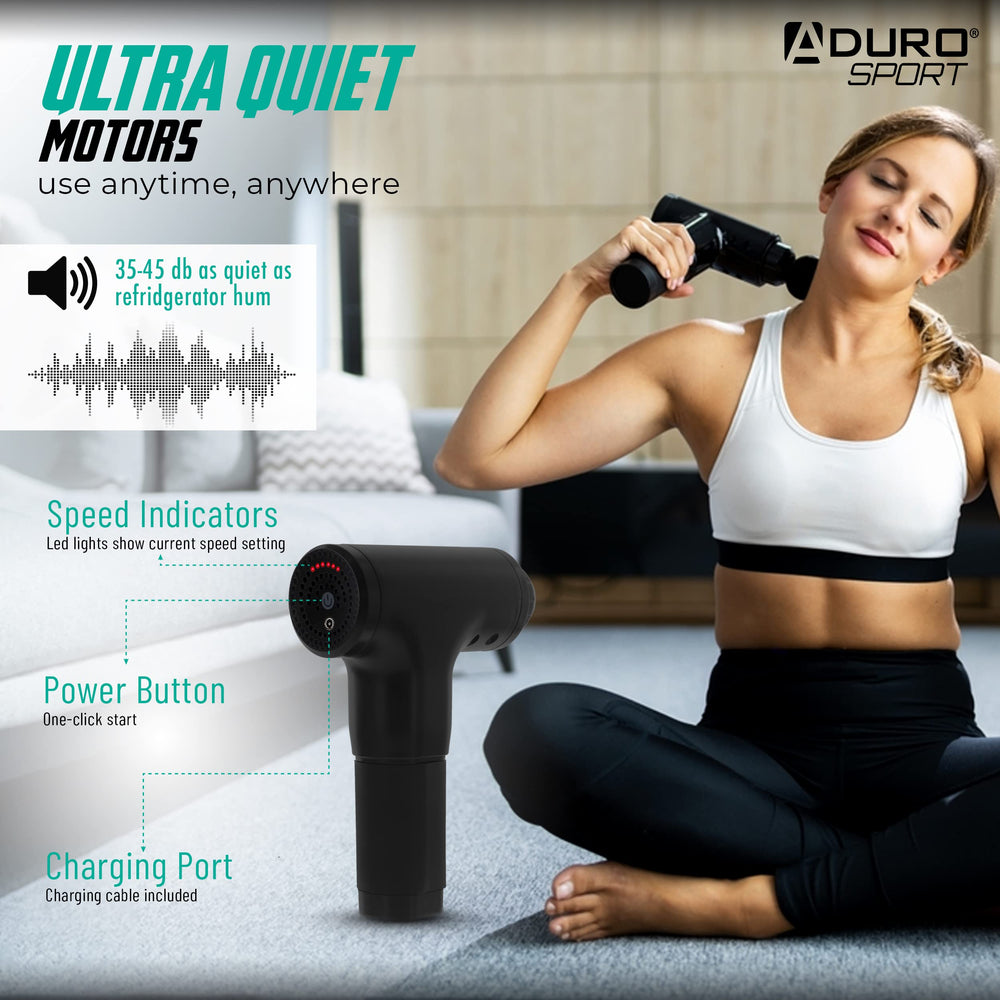 Aduro Sport rechargeable lithium battery supports cordless therapy on the go.