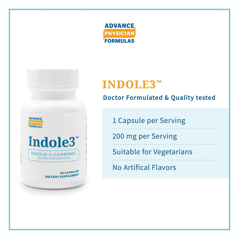 Advance Physician Formulas Indole-3-Carbinol vegetarian symbol on package