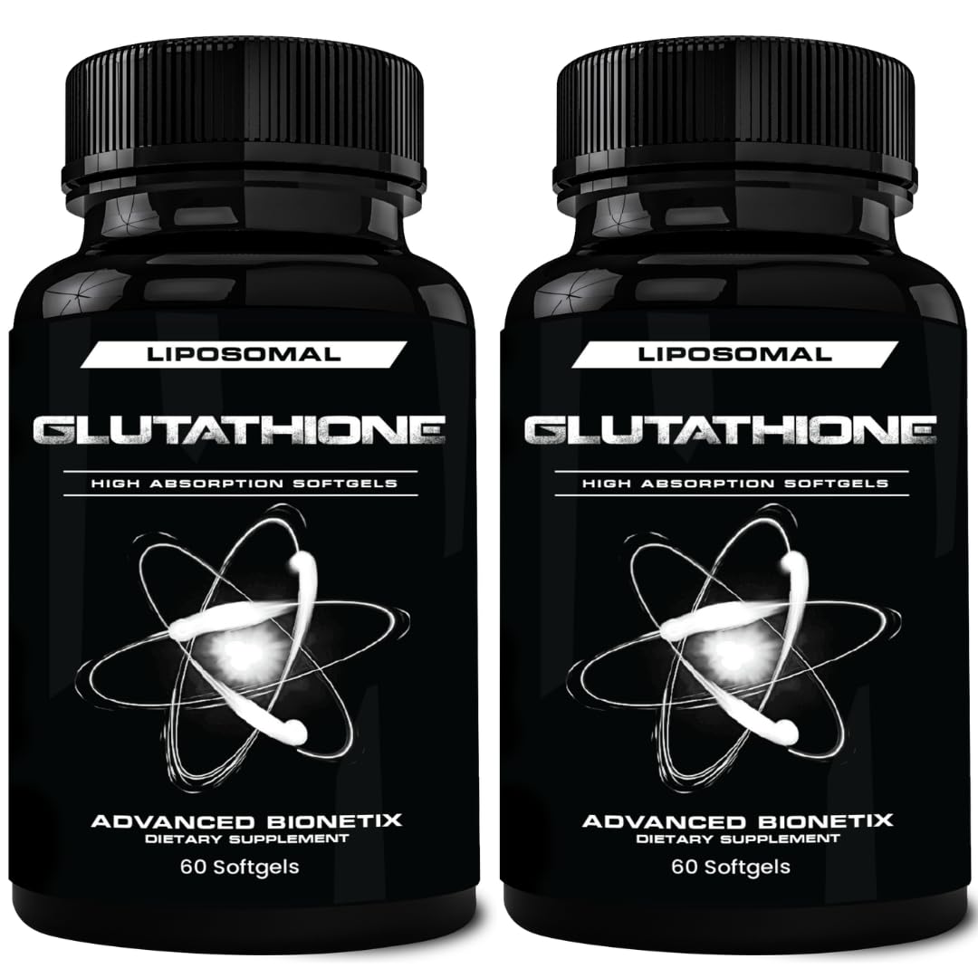 Advanced Bionetix 850mg liposomal glutathione bottle showcases high-absorption delivery for daily support.