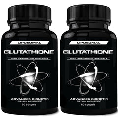Advanced Bionetix 850mg liposomal glutathione bottle showcases high-absorption delivery for daily support.