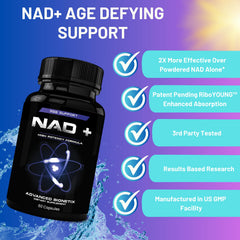 Advanced Bionetix NAD NR ingredient label highlights NR and resveratrol
