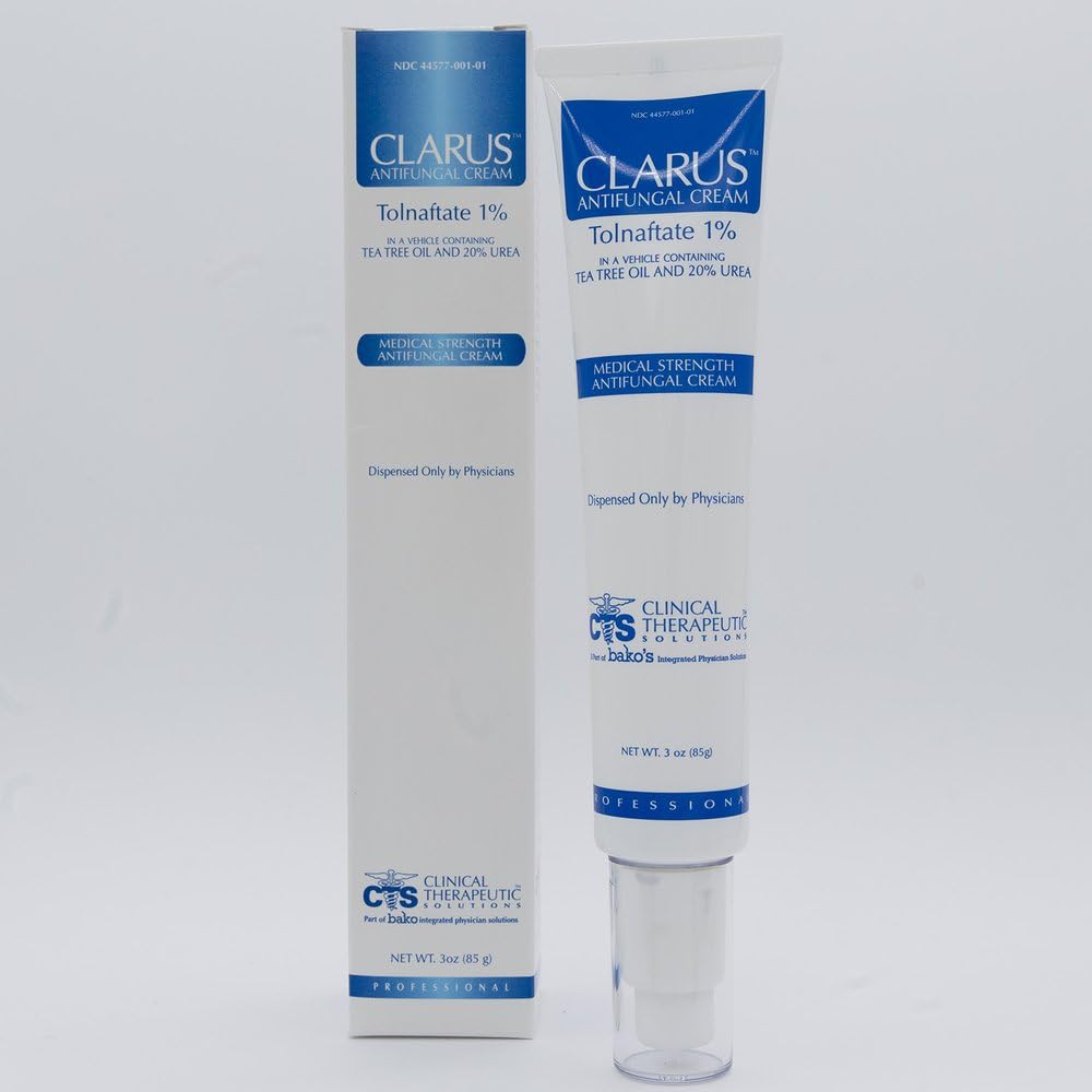 Advanced Footcare Clarus antifungal cream in pump tube for easy daily use
