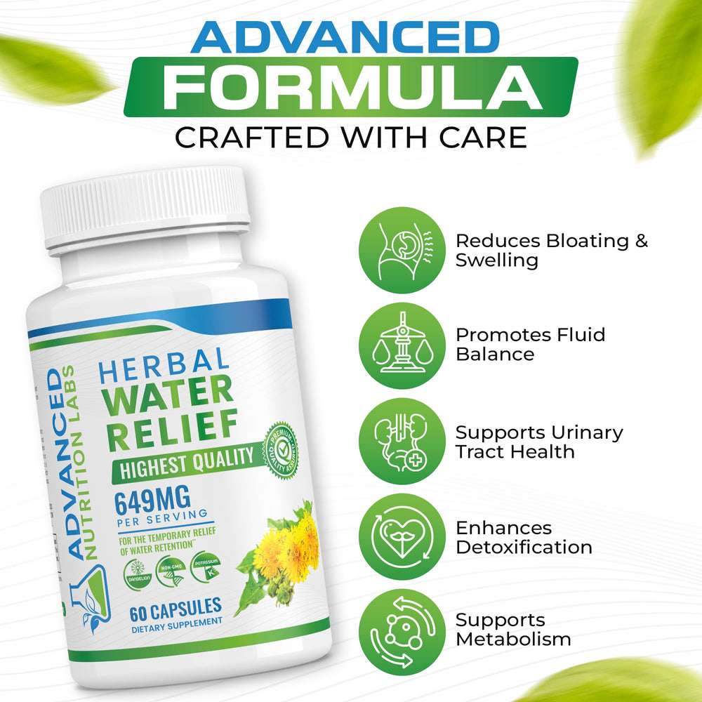 Advanced Nutrition Labs dandelion leaf extract image highlighting natural diuretic blend